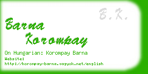 barna korompay business card